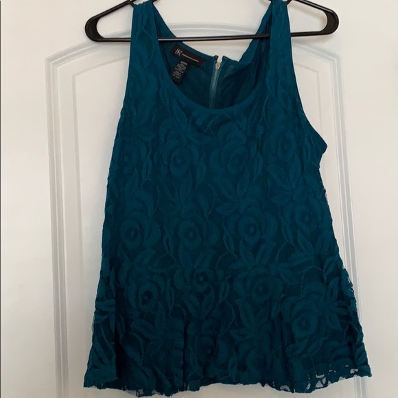 INC International Concepts Tops - Peplum Aqua sleeveless top